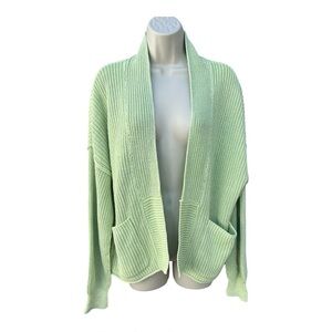 American Eagle Women's Medium Light Green Pockets Spring Cardigan Sweater Cozy